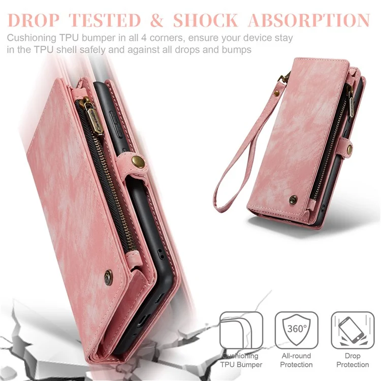 Case Caseme 008 Split Split Leather Wallet Case Para Samsung Galaxy S20 Ultra - Rosa