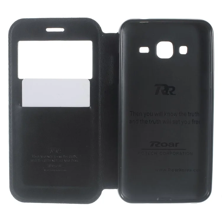 ROAR KOREA Leather View Window Case for Samsung Galaxy J3 / J3 (2016) - Black