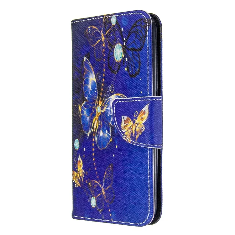 Printing Surface Wallet Stand Flip Leather Phone Covering for Samsung Galaxy A01 -  Beautiful Butterfly