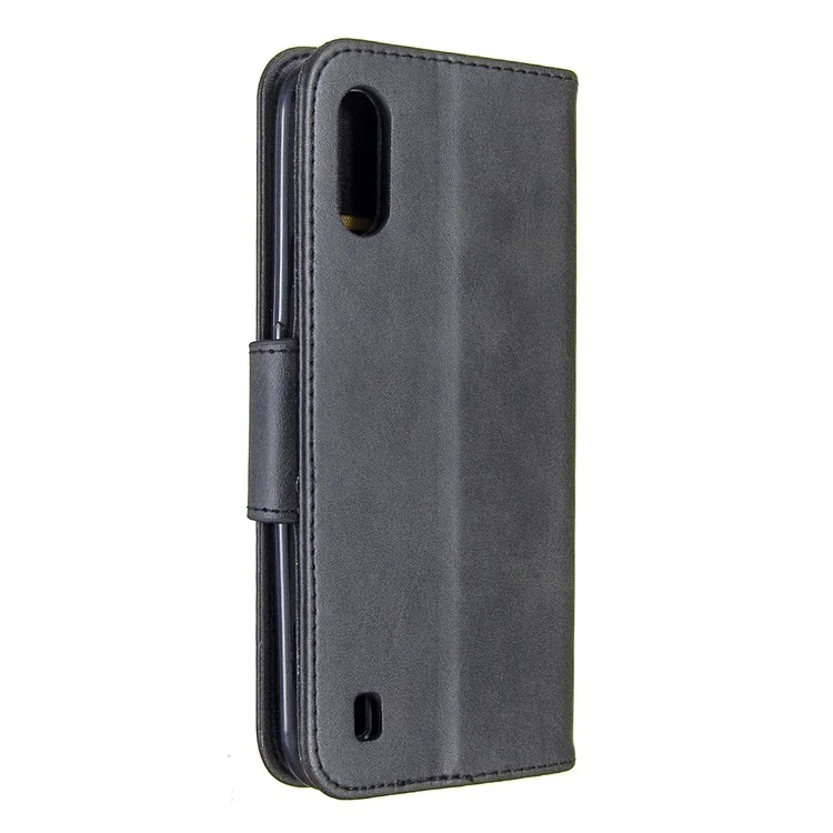 Wallet Leather Stand Case for Samsung Galaxy A01 - Black