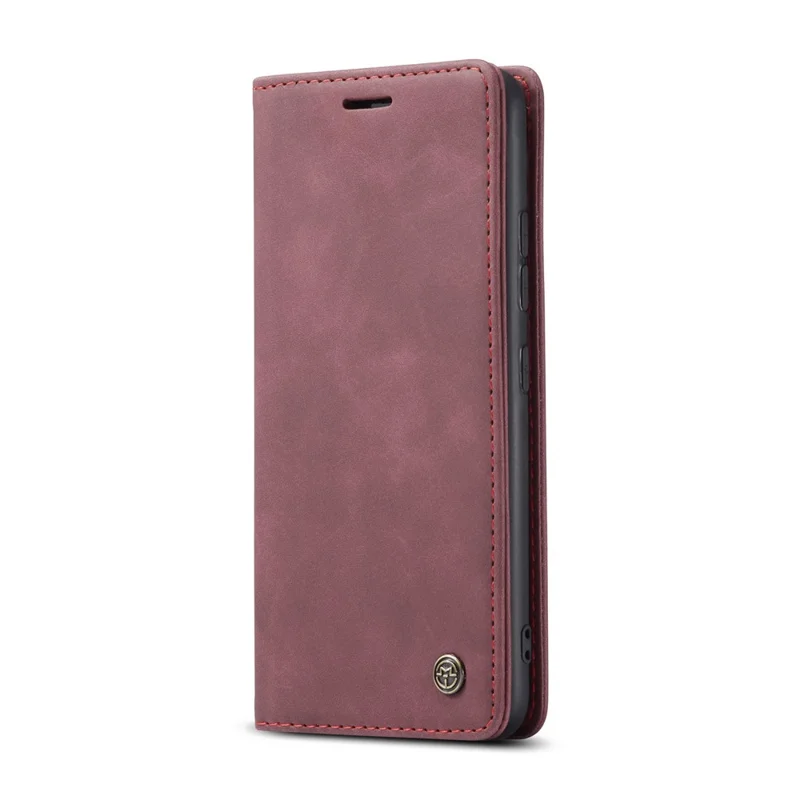 CASEME 013 Series Flip Wallet Leather Mobile Case for Samsung Galaxy A91/S10 Lite - Wine Red