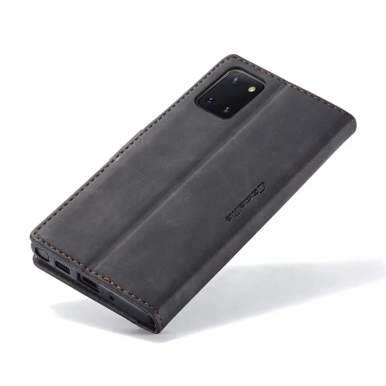 Coperchio di Flip in Pelle Auto-assorbita Della Serie Caseme 013 Per Samsung Galaxy A81/Note 10 Lite - Nero