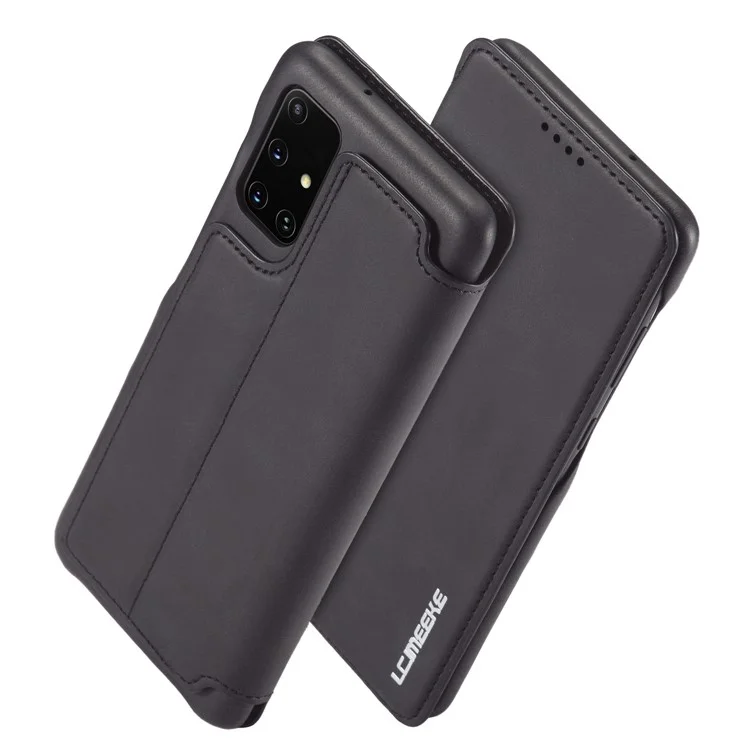 Lc. Imeeke Retro -style Lederhülle Mit Kartenhalter Für Samsung Galaxy A71 - Schwarz