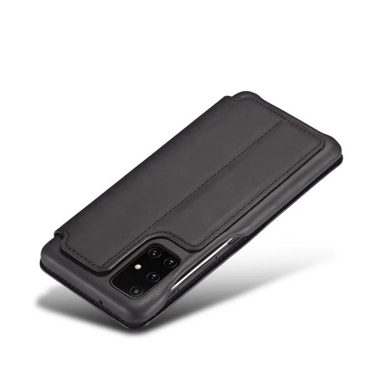 Lc. Imeeke Retro -style Lederhülle Mit Kartenhalter Für Samsung Galaxy A71 - Schwarz