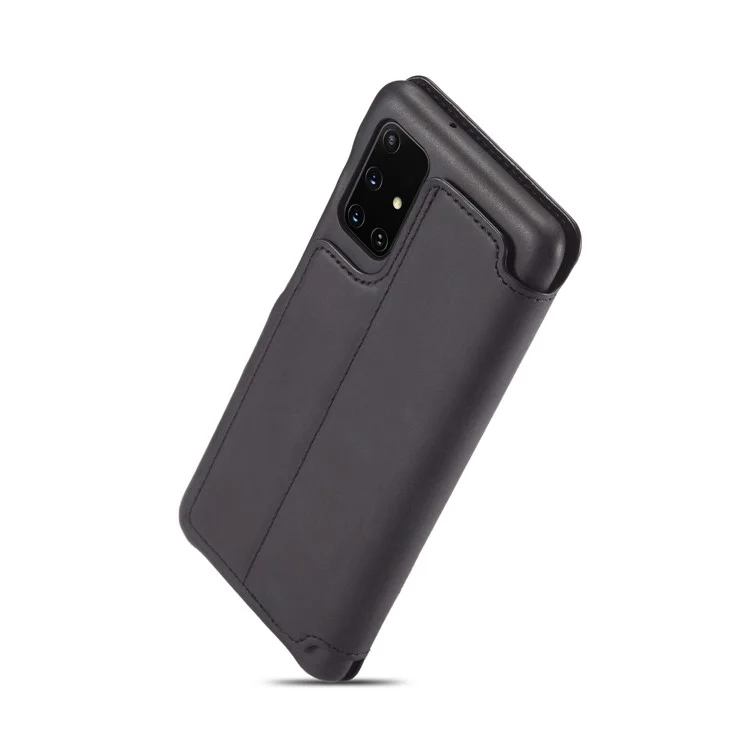 Lc. Imeeke Retro -style Lederhülle Mit Kartenhalter Für Samsung Galaxy A71 - Schwarz