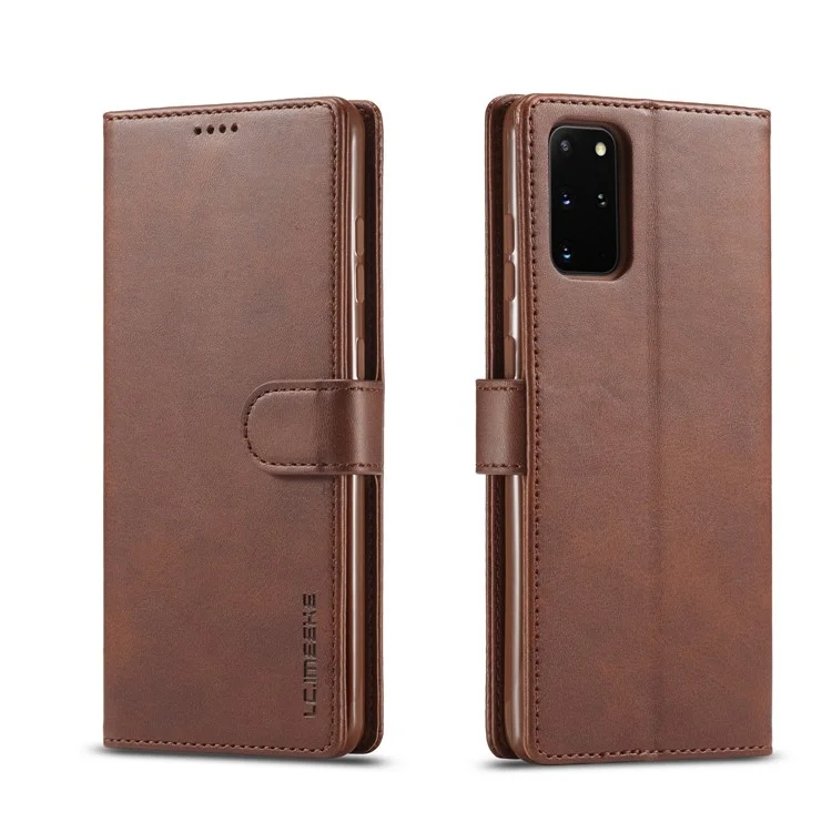 LC.IMEEKE Funda de cartera de piel para Samsung Galaxy S20 Plus - Café
