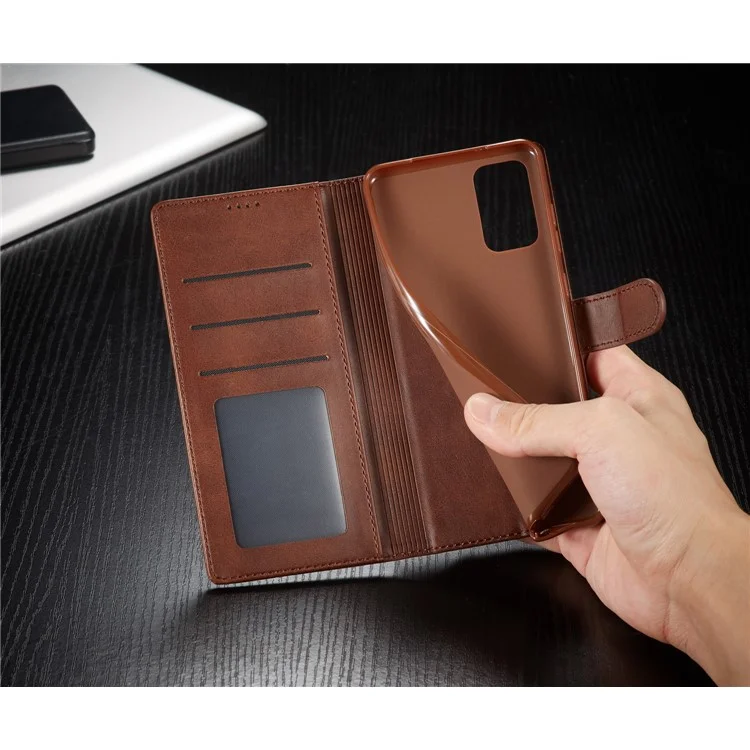 LC.IMEEKE Leather Wallet Stand Case for Samsung Galaxy S20 Plus - Coffee