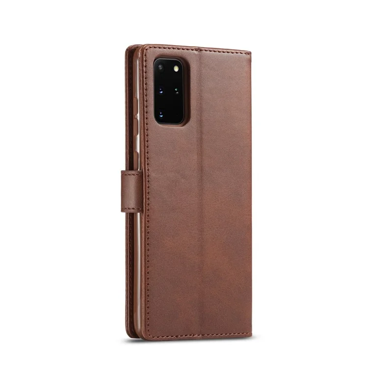 LC.IMEEKE Funda de cartera de piel para Samsung Galaxy S20 Plus - Café