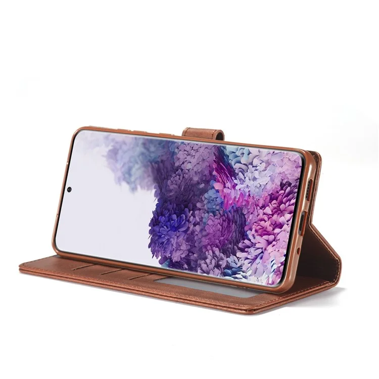 LC.IMEEKE Funda de cartera de piel para Samsung Galaxy S20 Plus - Café