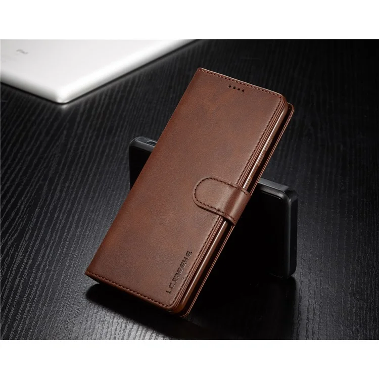 LC.IMEEKE Leather Wallet Stand Case for Samsung Galaxy S20 Plus - Coffee