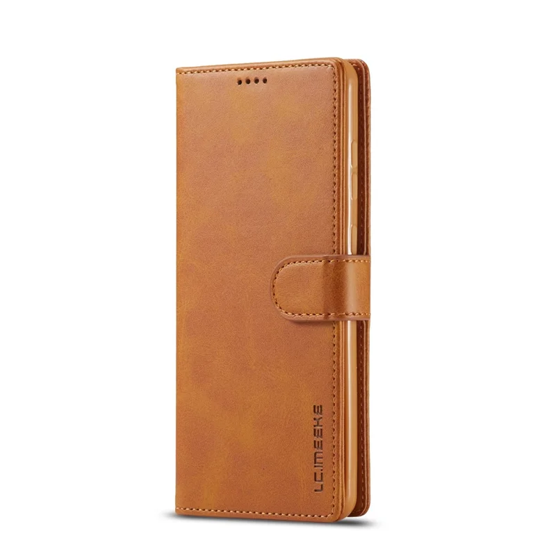 LC.IMEEKE Leather Wallet Stand Case for Samsung Galaxy S20 Plus - Brown