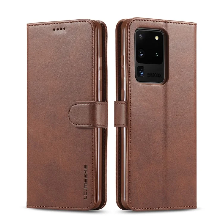 LC.IMEEKE Brieftasche Lederhülle für Samsung Galaxy S20 Ultra - Kaffee