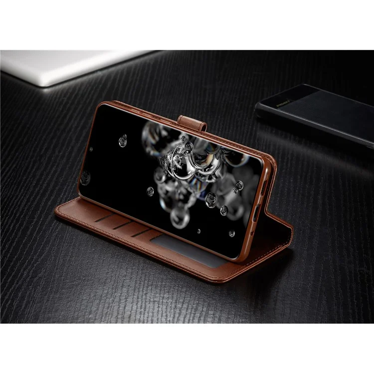 LC.IMEEKE Brieftasche Lederhülle für Samsung Galaxy S20 Ultra - Kaffee