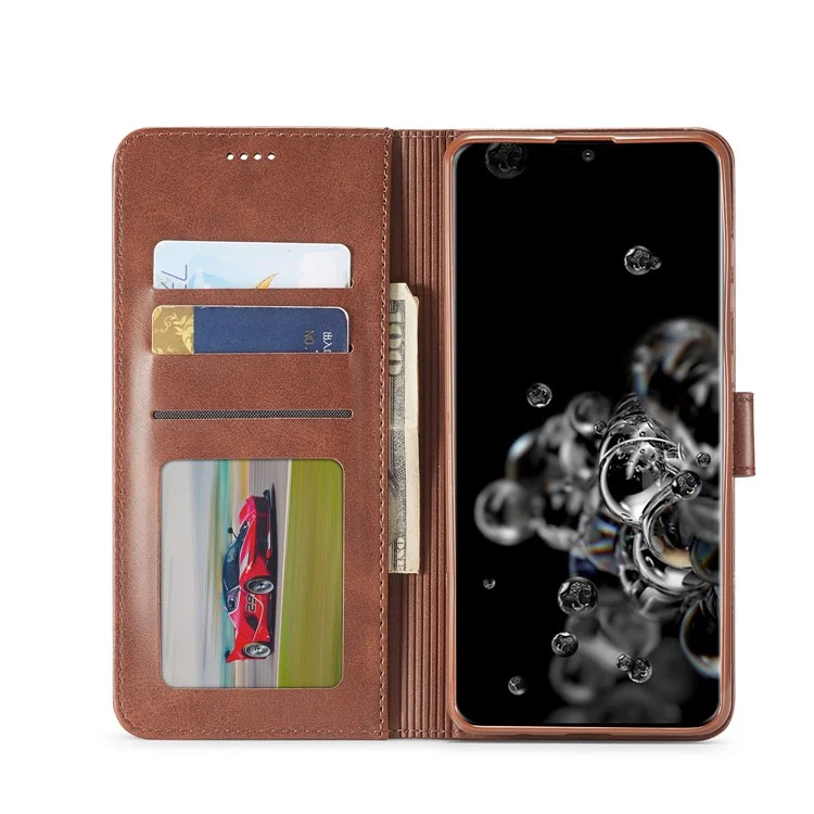 LC.IMEEKE Brieftasche Lederhülle für Samsung Galaxy S20 Ultra - Kaffee