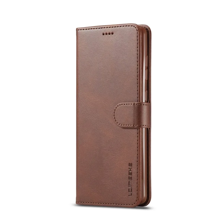 LC.IMEEKE Cartera de Cuero de Pie para Samsung Galaxy A51 con Funda Interna Suave y a Prueba de Golpes de TPU a Prueba de Golpes - Café