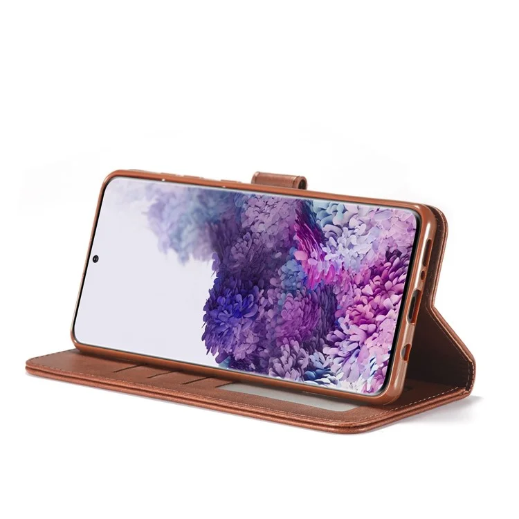 LC.IMEEKE Cartera de Cuero de Pie para Samsung Galaxy A51 con Funda Interna Suave y a Prueba de Golpes de TPU a Prueba de Golpes - Café