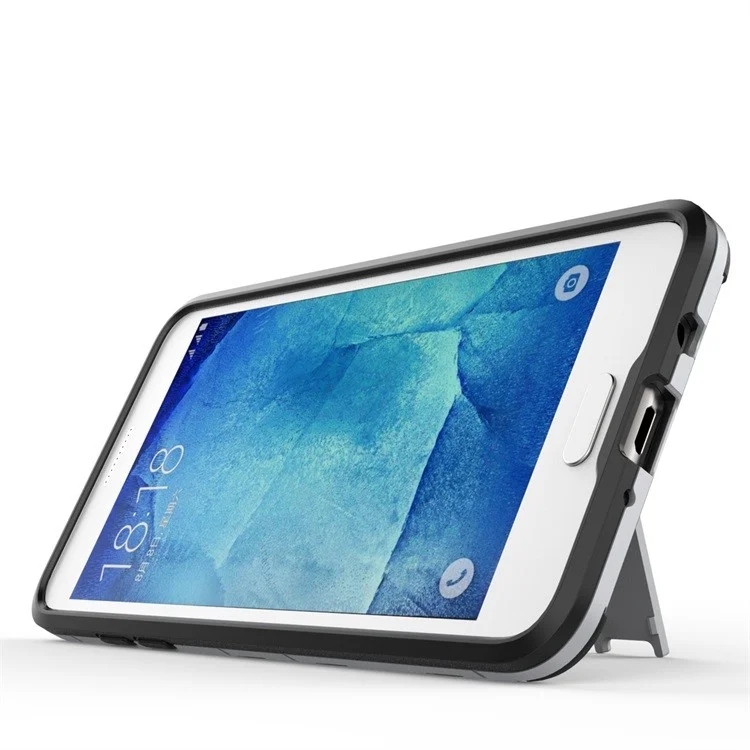 PC TPU Hybrid Cover for Samsung Galaxy J5 (2016) with Kickstand - Silver