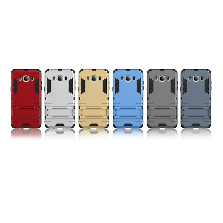 PC TPU Hybrid Cover for Samsung Galaxy J5 (2016) with Kickstand - Silver