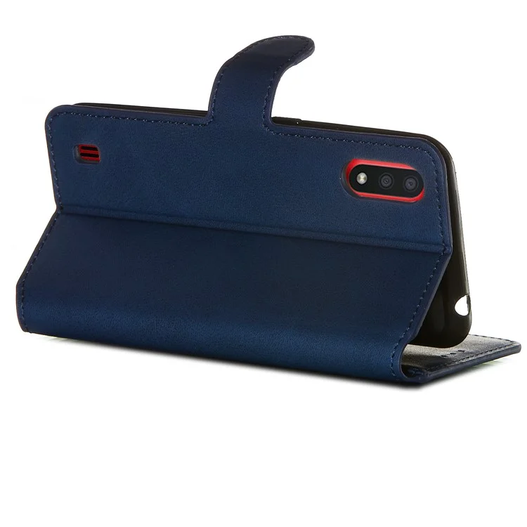 KT Coated Série-4 Caso de Couro da Série-4 Para Samsung Galaxy A01 - Azul