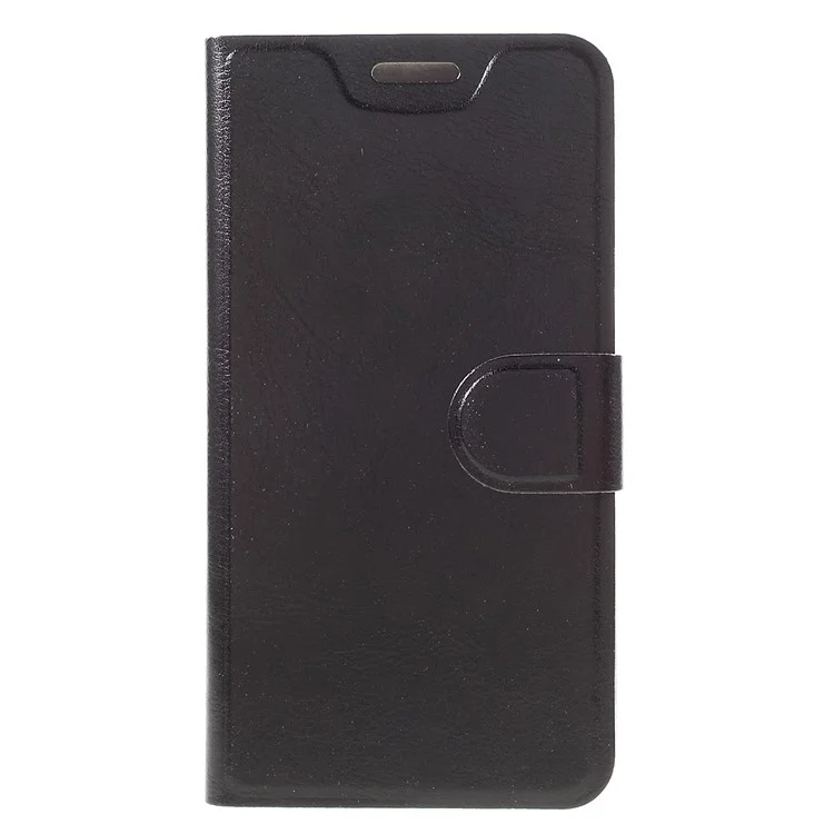 Crazy Horse Stand Leather Case for Samsung Galaxy J3 / J3 (2016) Built-in Steel Sheet - Black