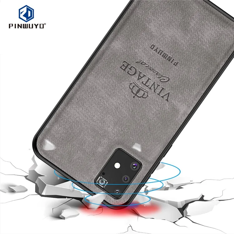 PINWUYO Série Honorable Coque de protection antichute hybride pour Samsung Galaxy A91/S10 Lite - Gris