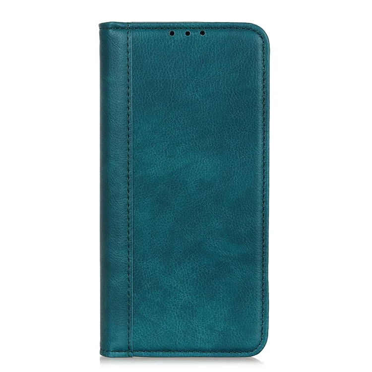 Caixa de Carteira de Couro de Textura Litchi Absorvida Automaticamente Para a Samsung Galaxy A41 - Verde