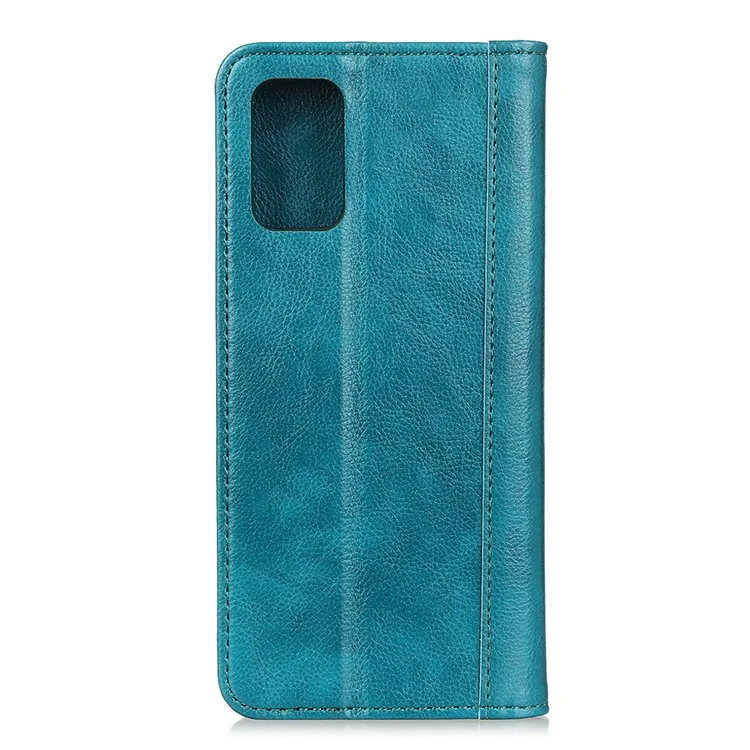 Auto-absorbed Litchi Texture Split Leather Wallet Case for Samsung Galaxy A41 - Green