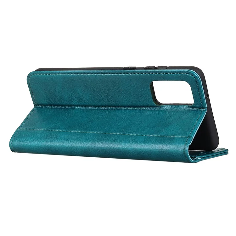 Auto-absorbierte Litchi-textur Split Leder Brieftasche Für Samsung Galaxy A41 - Grün