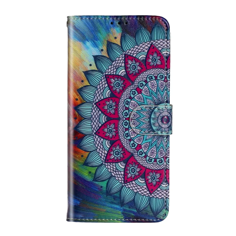 Embossed Pattern Printing Magnetic Leather Wallet Case for Samsung Galaxy A51 - Flower