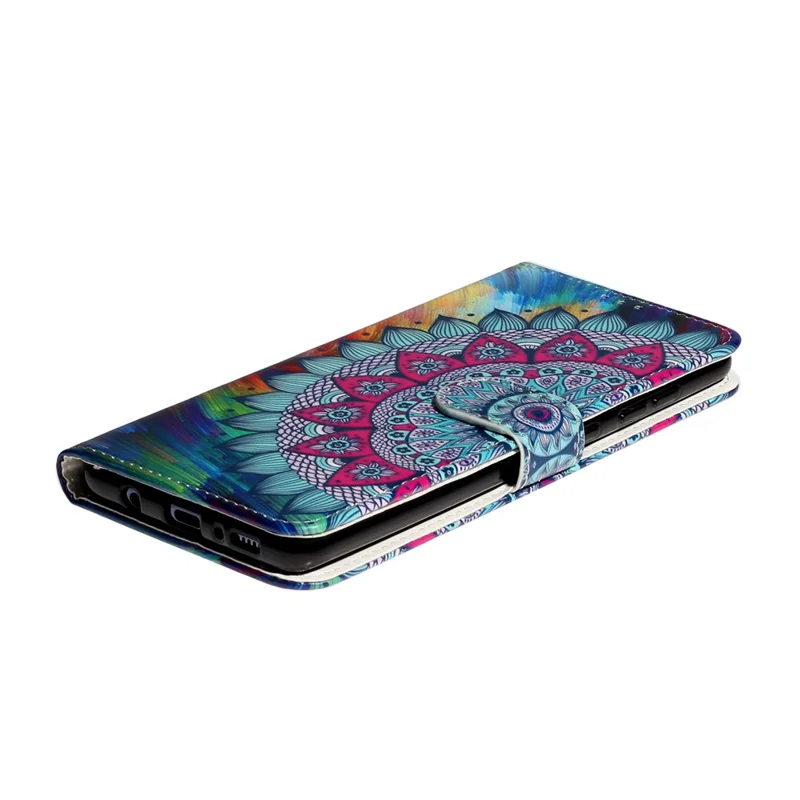 Embossed Pattern Printing Magnetic Leather Wallet Case for Samsung Galaxy A51 - Flower