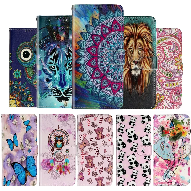 Embossed Pattern Printing Magnetic Leather Wallet Case for Samsung Galaxy A51 - Flower
