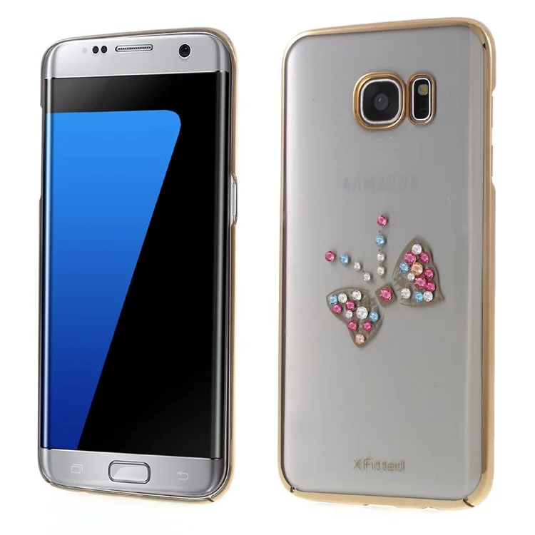 X-FITTED Butterfly Rhinestone Hard Cover for Samsung Galaxy S7 edge G935 - Gold
