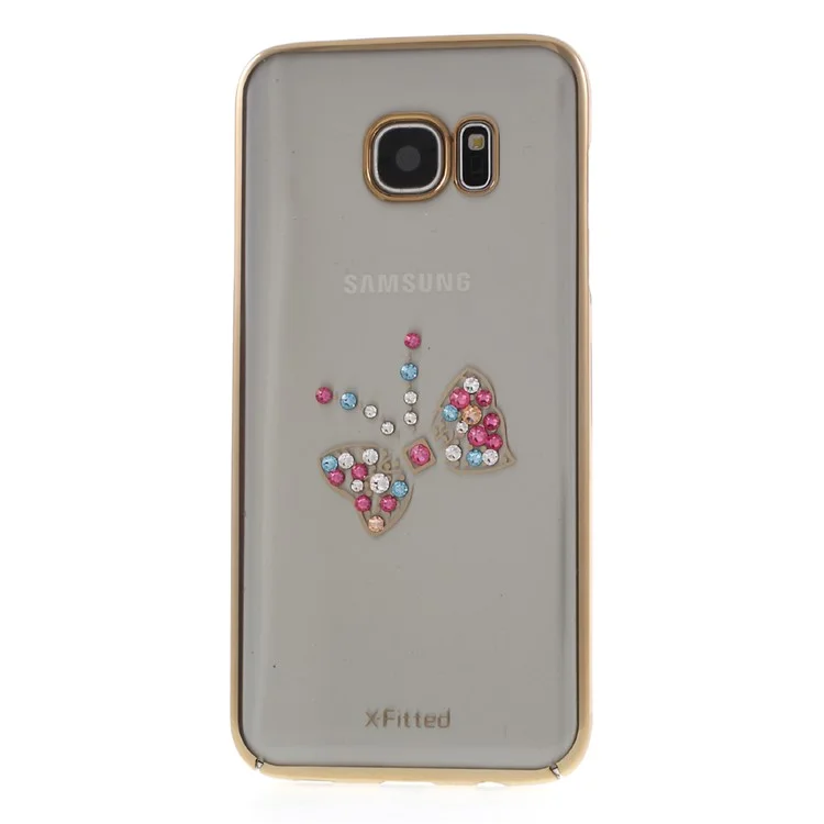 X-FITTED Butterfly Rhinestone Hard Cover for Samsung Galaxy S7 edge G935 - Gold