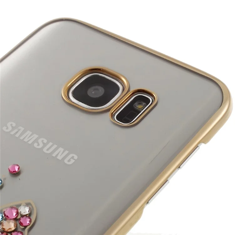 X-FITTED Butterfly Rhinestone Hard Cover for Samsung Galaxy S7 edge G935 - Gold