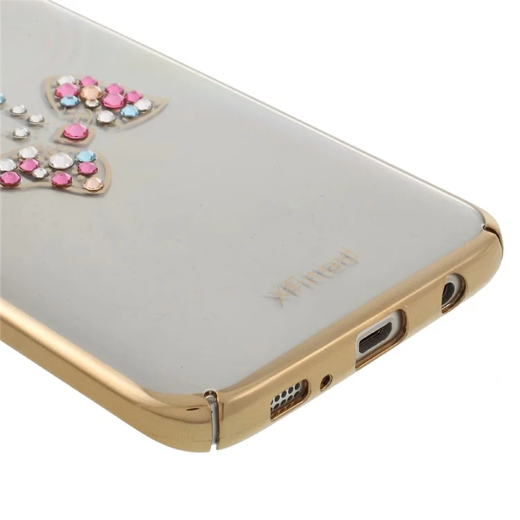 X-FITTED Butterfly Rhinestone Hard Cover for Samsung Galaxy S7 edge G935 - Gold