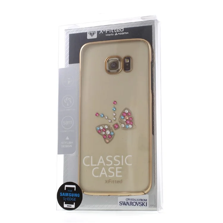 X-FITTED Butterfly Rhinestone Hard Cover for Samsung Galaxy S7 edge G935 - Gold