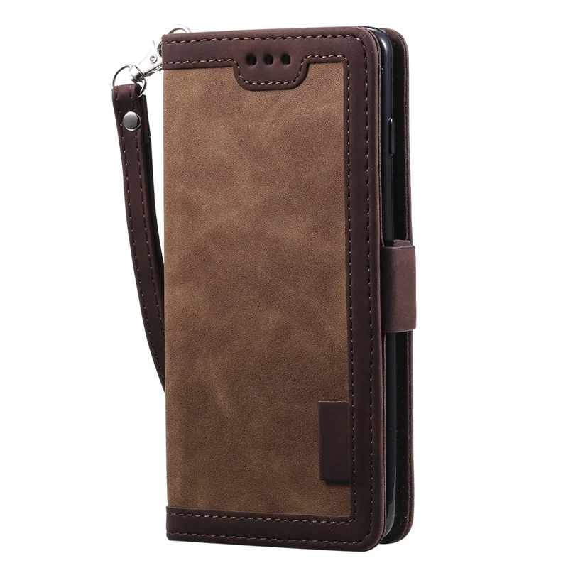 Vintage Splicing Style Wallet Stand Leather Phone Shell for Samsung Galaxy S10 - Brown