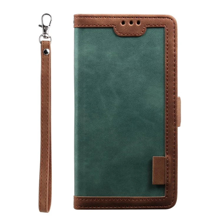 Vintage Splicing Style Wallet Stand Leather Flip Phone Case für Samsung Galaxy A20s - Grün