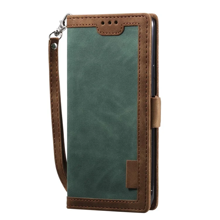 Vintage Splicing Style Wallet Stand Leather Flip Phone Case für Samsung Galaxy A20s - Grün