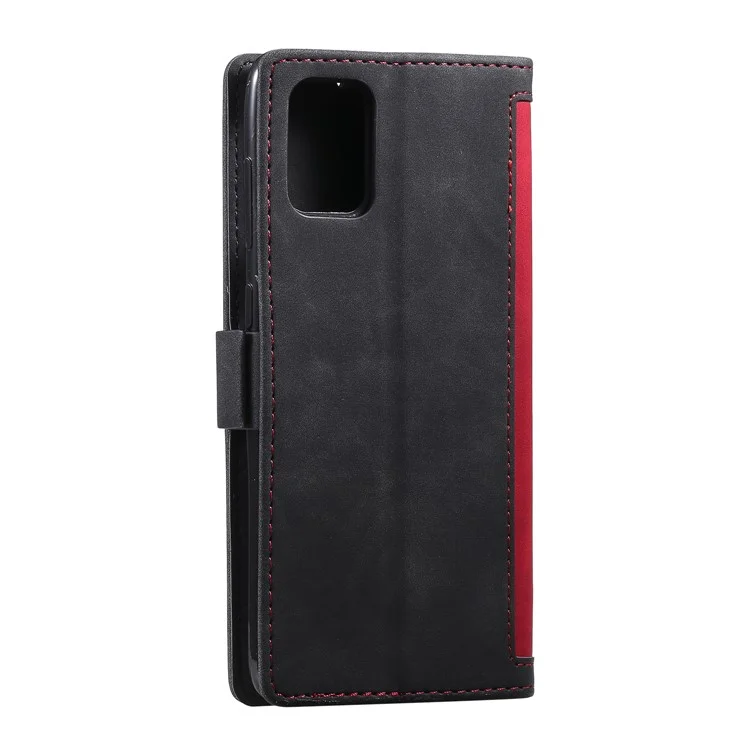 Retro Splicing Leather Casing für Samsung Galaxy A91/S10 Lite - Rot