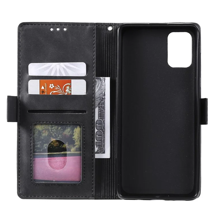 Retro Splicing Leather Casing für Samsung Galaxy A91/S10 Lite - Rot