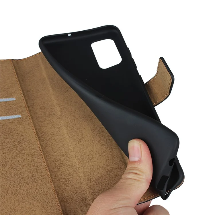 Étui de coque de téléphone cellulaire Véritable Portefeuille en cuir pour Samsung Galaxy A51 - Rose
