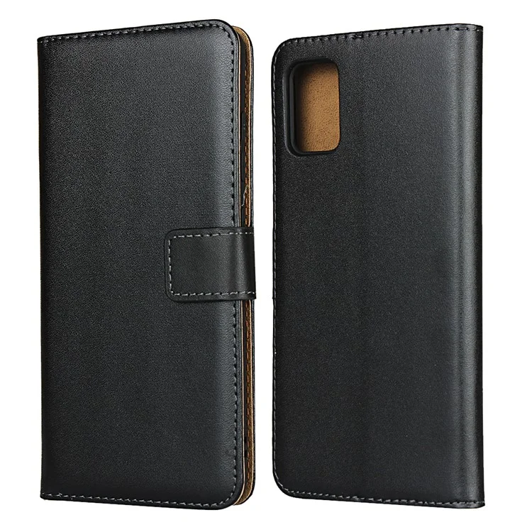 Étui de coque de téléphone cellulaire Véritable Portefeuille en cuir pour Samsung Galaxy A51 - Rose