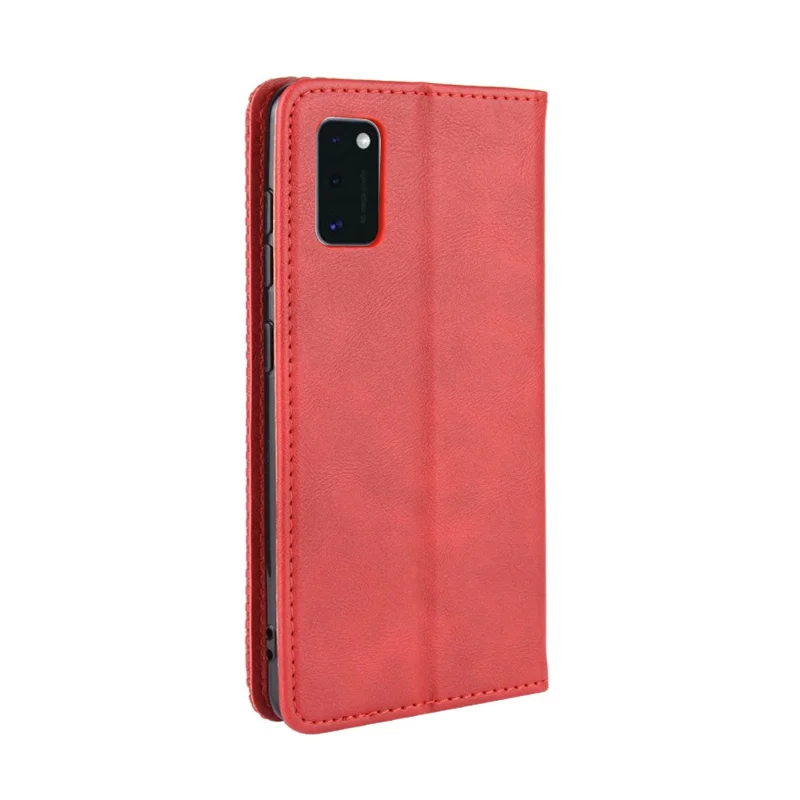 Portafoglio in pelle stile vintage con supporto per telefono per Samsung Galaxy A41 - Rosso