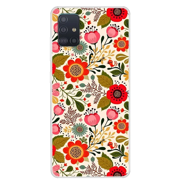 Pattern Printing TPU Phone Case for Samsung Galaxy A51 - Pretty Flower