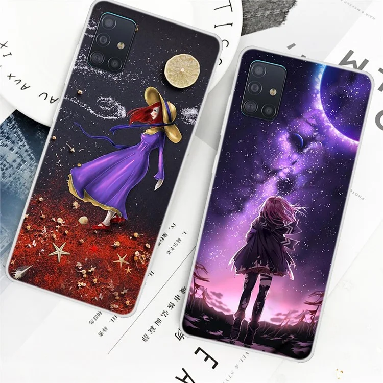 Pattern Printing TPU Phone Case for Samsung Galaxy A51 - Pretty Flower