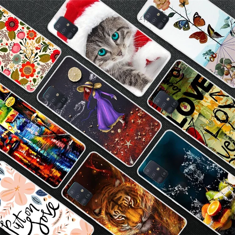 Pattern Printing TPU Phone Case for Samsung Galaxy A51 - Pretty Flower