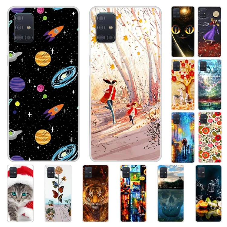 Pattern Printing TPU Phone Case for Samsung Galaxy A51 - Pretty Flower