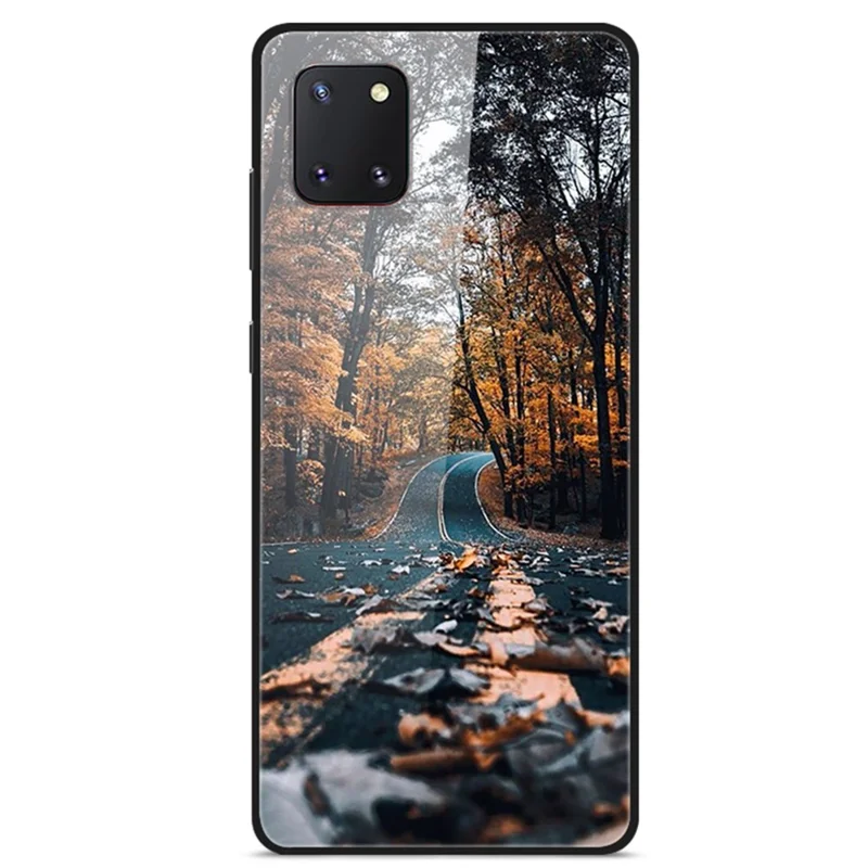 Pattern Printing Glass Back + PC + TPU Combo Case for Samsung Galaxy A81/Note 10 Lite/M60s - Forest Road