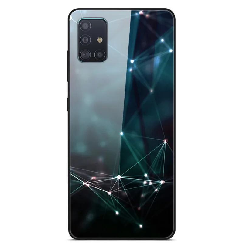 Pattern Printing Glass Back + PC + TPU Combo Shell Case for Samsung Galaxy A71 - Science Fiction